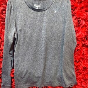 CHAMPION Women Medium Long Sleeve Gray Vapor Shirt